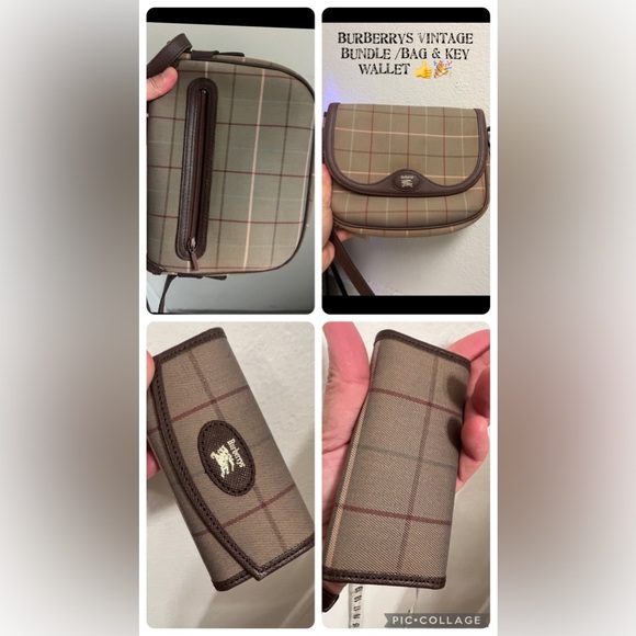 Burberrys bundle brown vintage crossbody bag w/key chain wallet ❤️ - Picture 1 of 12